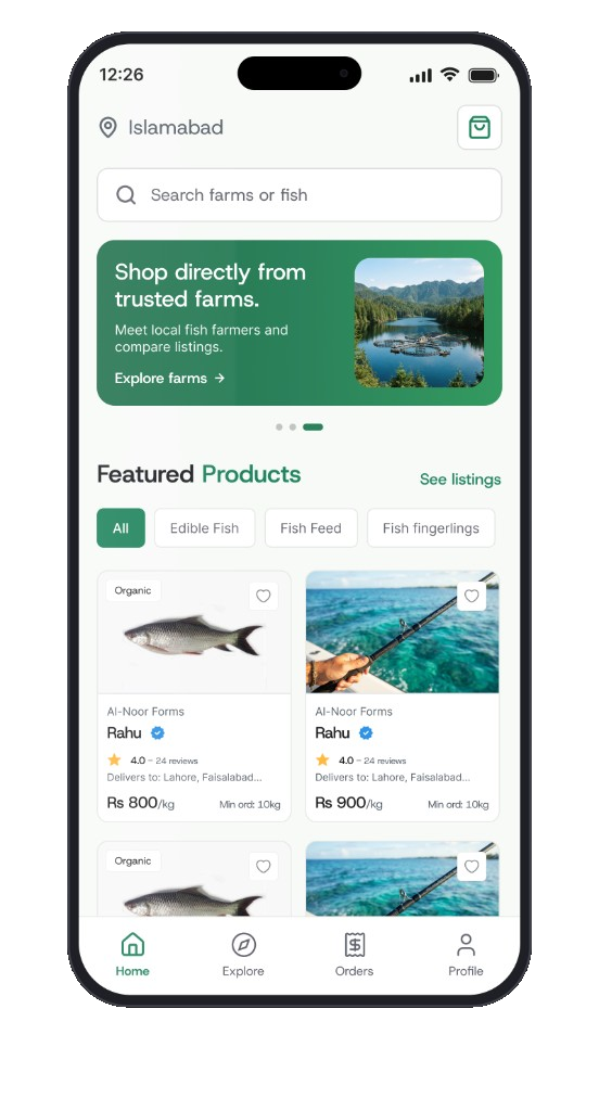 Fresh Fish, Feed and Supplies in Your Pocket